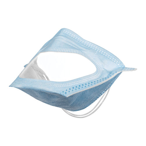 Mascarilla respiratoria transparente - MXC - Globus Group - sin látex / sin válvula / caja de 50