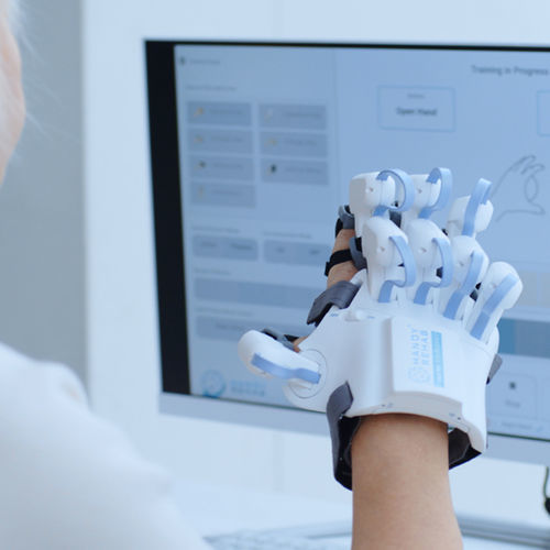Sistema de rehabilitación de movilidad de la mano - HandyRehab™ - Shanghai Fuliye Intelligent Technology - configurado para ordenador