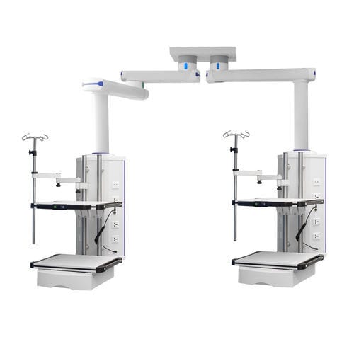 Brazo de distribución de techo - FY-9000 PLUS - Jiangsu Fuyou Medical - para quirófano / 2 brazos / con estantes