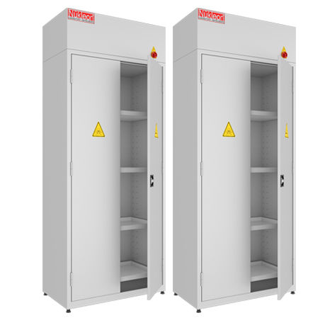 Armario para productos químicos - NKS - Nükleon laboratory Equipments - con estante / con puerta / gris
