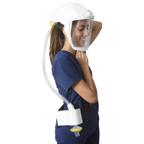 Máscara PAPR con válvula de espiración - AS-0002-0002 - Air Safe - con filtro / máscara integral / para laboratorio