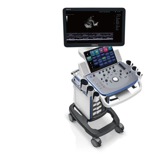 Ecógrafo veterinario con soporte - Vetus 5 - Shenzhen Mindray Animal Medical Technology Co., Ltd. - multifuncional / para cánidos / para felinos