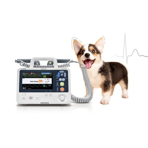Desfibrilador externo manual - uMED20 Vet - Shenzhen Mindray Animal Medical Technology Co., Ltd. - veterinario / con monitor de ECG / con monitor Sp02