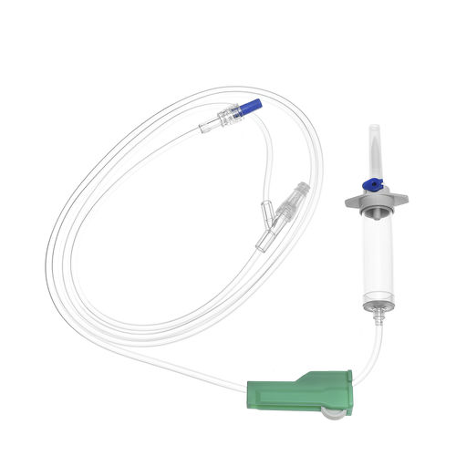 Set de perfusión policloruro de vinilo - IV-ST190011 - BQ+ Medical - con conector en Y / con cámara de goteo / con componentes sin látex