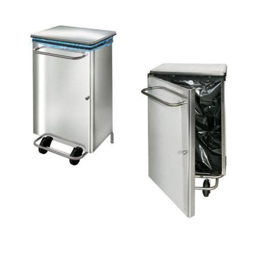 Papelera de acero inoxidable - CPBC - SOFINOR - con ruedas / con pedal