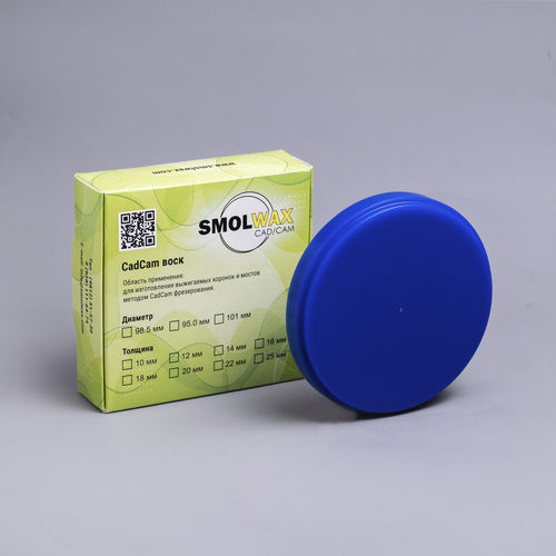 Material dental cera - SmolWax Blue - TM SmolWax - para restauración dental / CAD CAM / de fundición