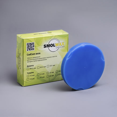 Material dental cera - SmolWax Bluish - TM SmolWax - para restauración dental / CAD CAM / de fresado