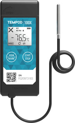 Registrador de datos de temperatura - TEMPOD 100X - DGP Intelsius GmbH - para productos farmacéuticos / para productos termosensibles / USB