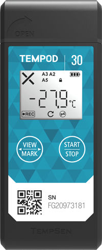 Registrador de datos de temperatura - TEMPOD 30 - DGP Intelsius GmbH - para productos farmacéuticos / para productos termosensibles / para muestras biológicas