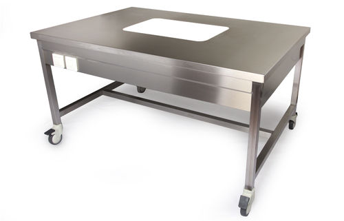 Mesa de inspección de ropa - S.LFT.102 - Nisan Medikal San. ve Tic. Ltd. Sti. - rectangular / plegable / de acero inoxidable