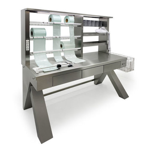Mesa de acondicionamiento de instrumental médico - S.PT.102 series - Nisan Medikal San. ve Tic. Ltd. Sti. - de acero inoxidable