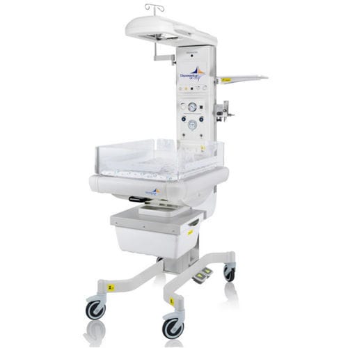 Mesa de reanimación neonatal con báscula - D-500 - DISPOMEDICAL - con ruedas / con altura regulable / con alarma