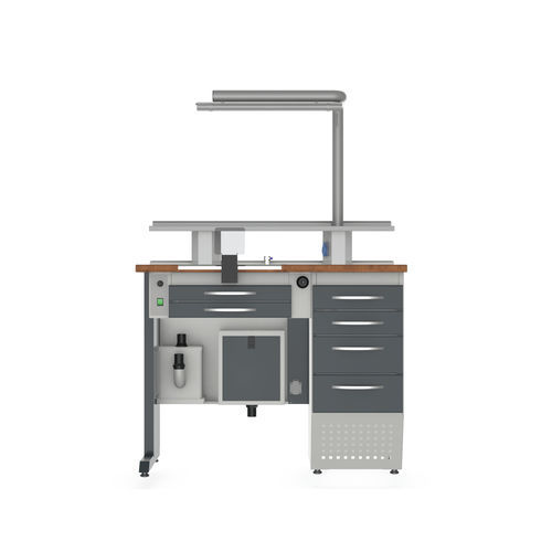 Puesto de trabajo para laboratorio dental de formación - TW1 - Kartal Dental - con estantes / con luz / con cajones