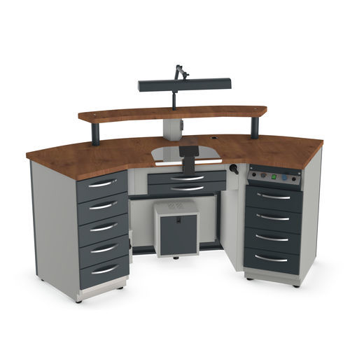 Puesto de trabajo para laboratorio dental con estantes - TW1-M - Kartal Dental - con cajones / en isla