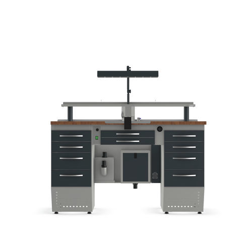 Puesto de trabajo para laboratorio dental de formación - TW1C - Kartal Dental - con estantes / con luz / con cajones