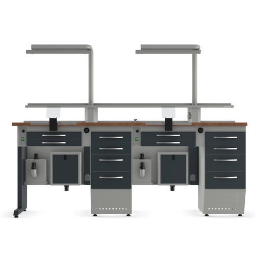 Puesto de trabajo para laboratorio dental de formación - TW3 - Kartal Dental - con estantes / con luz / con cajones