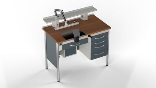 Puesto de trabajo para laboratorio dental de formación - CR1 - Kartal Dental - con estantes / con luz / con cajones
