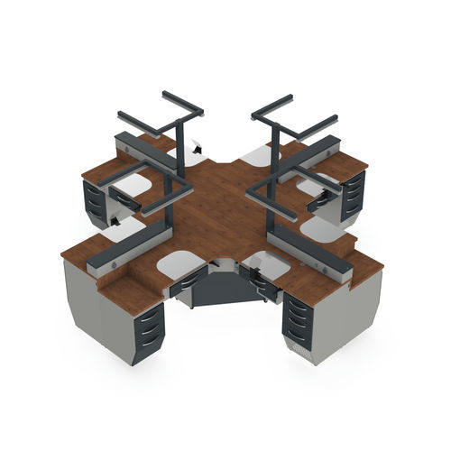 Puesto de trabajo para laboratorio dental con estantes - STR4 - Kartal Dental - con luz / con cajones / modular