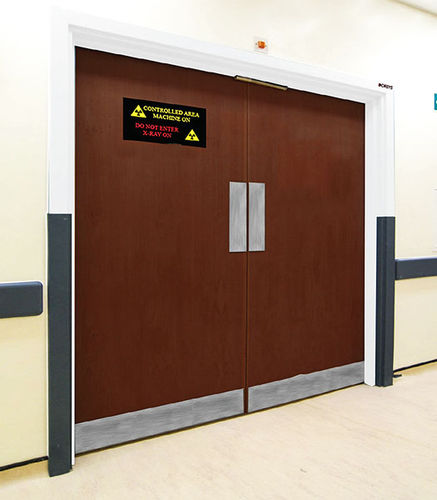 Puerta de protección radiológica - Woodmans Meditech - con blindaje / de hospital / corredera