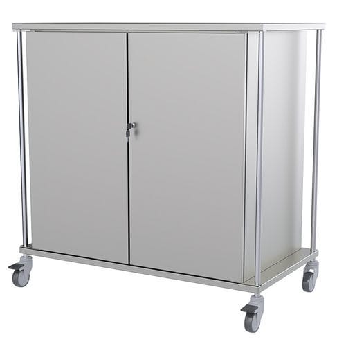 Carro para transporte - SCT170 series - Proxenon - de acero inoxidable / 3 estantes / estructura cerrada