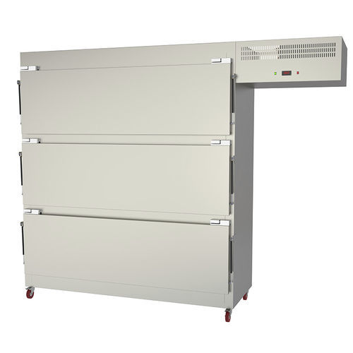 Cámara mortuoria para camillas mortuorias - MBR310 - Proxenon - 3 cuerpos / de carga transversal / con ruedas