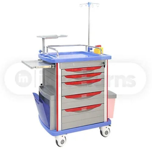 Carro de emergencia - ABS - imedfurns Private Limited - para desfibrilador / portacilindros de oxígeno / de servicio