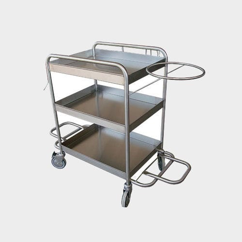 Carro médico - Rinox S.r.l. - de limpieza / de acero inoxidable / 3 estantes