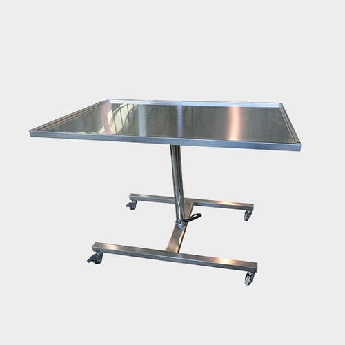 Mesa de laboratorio - Rinox S.r.l. - de altura regulable / hidráulica / de acero inoxidable