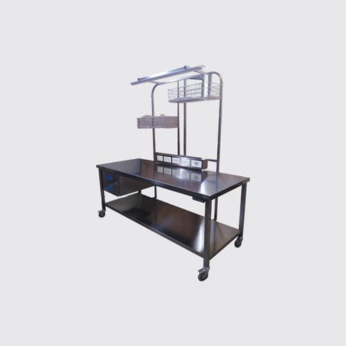 Mesa de acondicionamiento de instrumental médico - Rinox S.r.l. - rectangular / de acero inoxidable