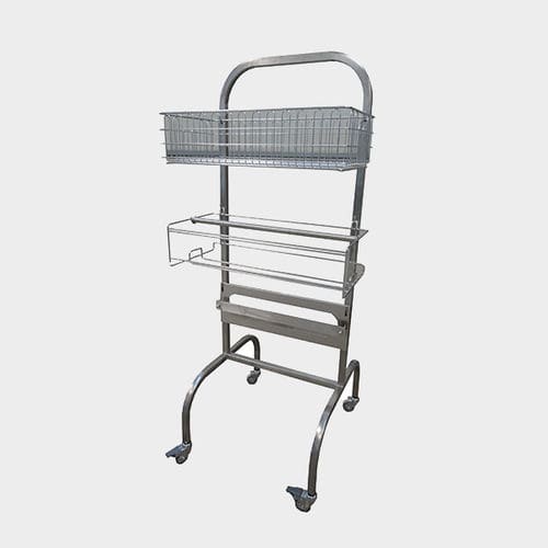 Carro médico - Rinox S.r.l. - de limpieza / de acero inoxidable / con recipiente