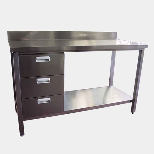 Mesa de trabajo - Rinox S.r.l. - cuadrada / de acero inoxidable / con cajones