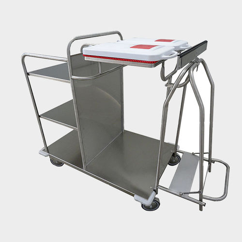 Carro para bolsas para lavandería - Rinox S.r.l. - con estante / 2 bolsas / de plástico