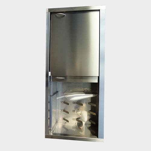Armario con puerta corredera - Rinox S.r.l. - de acero inoxidable / con 2 puertas / 1 módulo