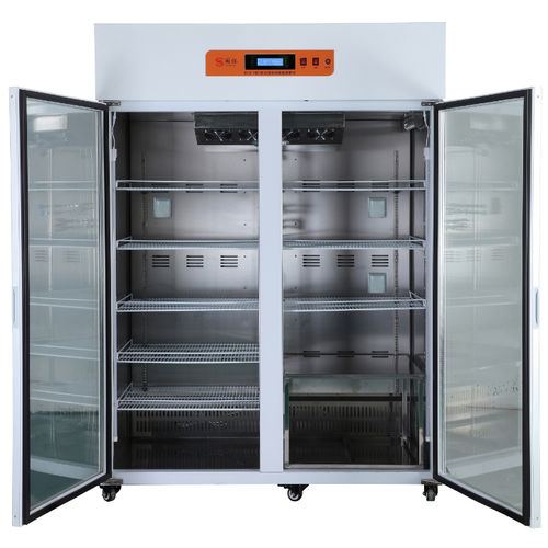 Refrigerador de laboratorio - GYCX-890 - Xiamen Guoyi Scientific Instrument - de tipo armario / con 2 puertas / con puerta de cristal