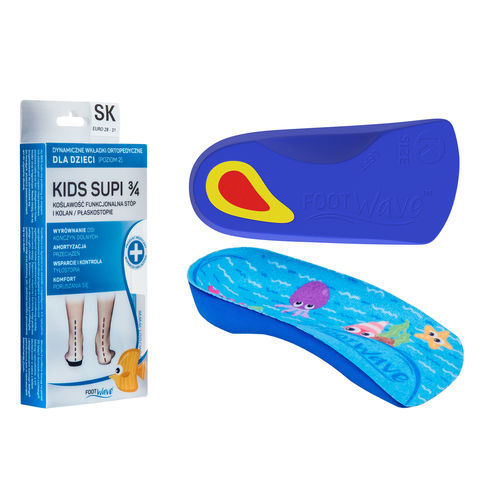 Plantilla ortopédica 3/4 con almohadilla para el talón - SUPI - FootWave™ - pediátrica / para pie plano