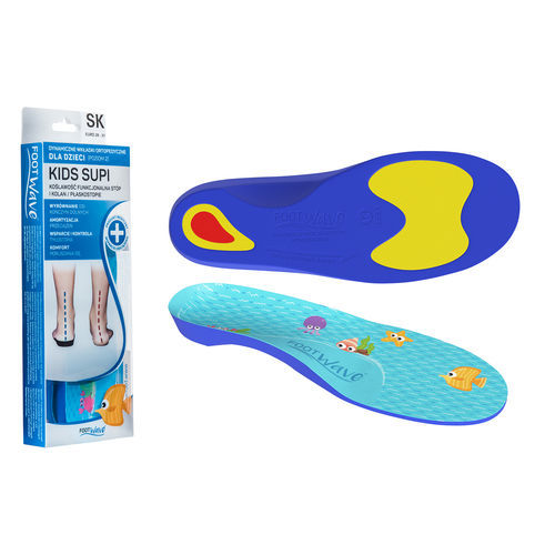 Plantilla ortopédica con almohadilla para el talón - SUPI - FootWave™ - con refuerzo del arco transversal / pediátrica / para pie plano