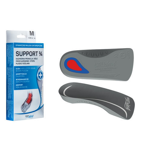 Plantilla ortopédica 3/4 con refuerzo del arco longitudinal - FootWave™ - para adulto / para pie plano