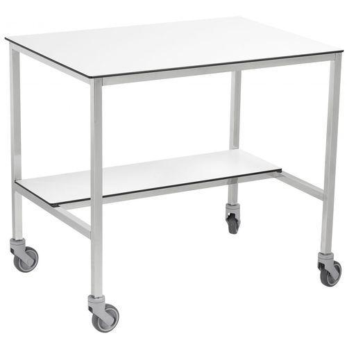 Mesa de trabajo - 1811-C - TOURINOX - cuadrada / con ruedas / de acero inoxidable