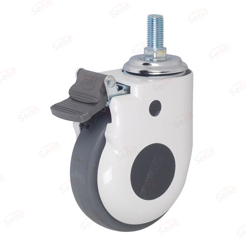 Rueda para cama de hospital - HB01-02D-100TPR-G - Zhongshan Seño Casters and Wheels Man Co.,Ltd - de polipropileno / con freno / giratoria