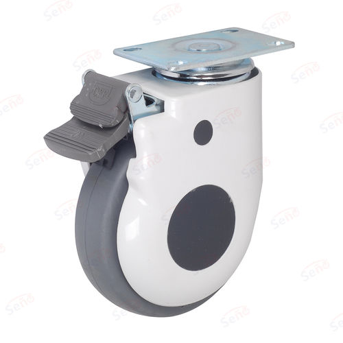 Rueda para cama de hospital - HB01-01D-100TPR-G - Zhongshan Seño Casters and Wheels Man Co.,Ltd - de polipropileno / con freno / giratoria