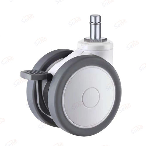 Rueda para carro médico - ME04-03D-100TPRG - Zhongshan Seño Casters and Wheels Man Co.,Ltd - con freno / giratoria