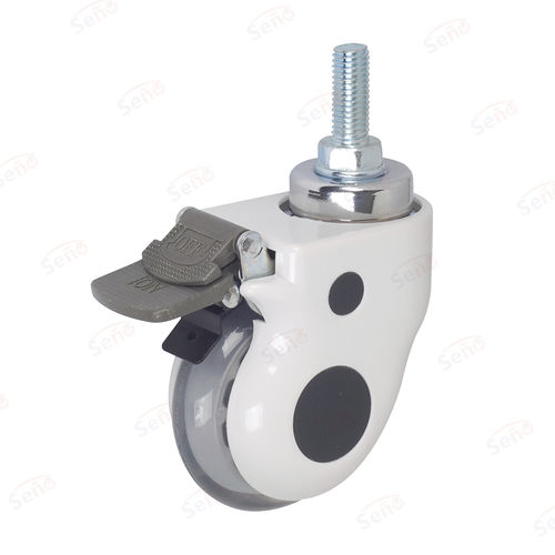 Rueda para carro médico - ME06-02D-75PU-C - Zhongshan Seño Casters and Wheels Man Co.,Ltd - de polipropileno / con freno / giratoria