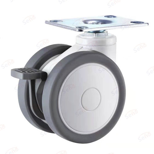 Rueda para carro médico - ME04-01D-100TPRG - Zhongshan Seño Casters and Wheels Man Co.,Ltd - con freno / giratoria