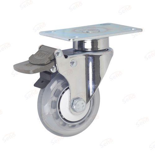 Rueda para carro médico - ME06-01D-75PU-CN - Zhongshan Seño Casters and Wheels Man Co.,Ltd - de polipropileno / con freno / giratoria