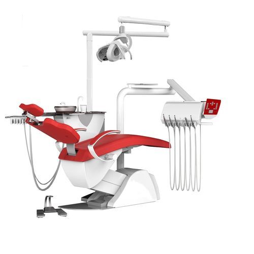 Unidad dental con sillón eléctrico - ARIA EXCELL SR 6N - NEOMED - con reposacabezas flexible / con portainstrumentos / con luz LED