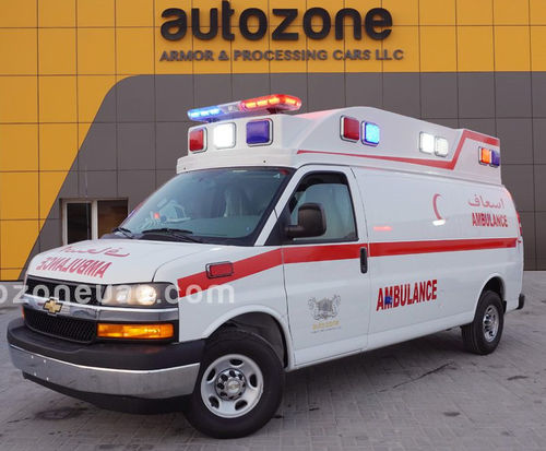 Ambulancia para cuidados intensivos - Chevrolet Express - AUTO ZONE ARMOR AND PROCESSING CARS L.L.C - tipo II / con oxigenoterapia / automática