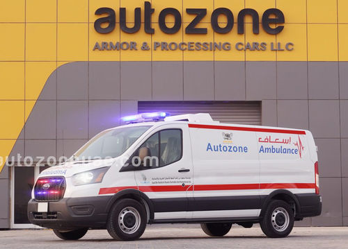 Ambulancia para cuidados intensivos - Ford Transit-150 - AUTO ZONE ARMOR AND PROCESSING CARS L.L.C - furgoneta / con oxigenoterapia / automática