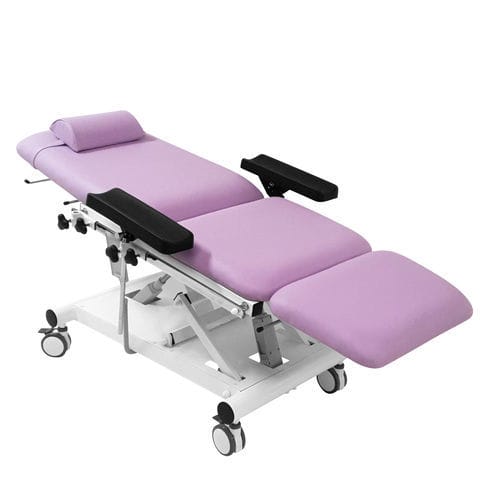Sillón para extracción de sangre eléctrico - 3055/0 - VOG MEDICAL - de 3 secciones / con ruedas / de altura variable