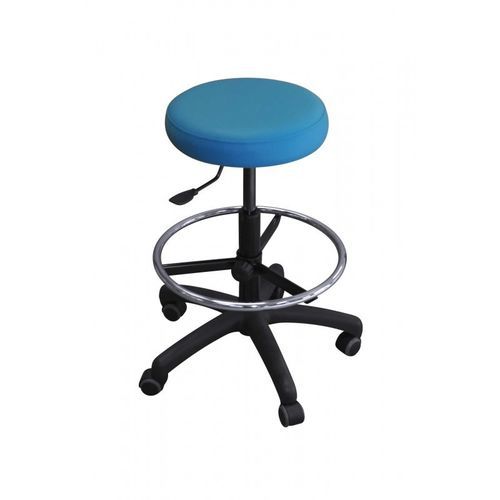 Taburete de altura variable - Stool with black polyamide base + Rpc - VOG MEDICAL - neumático / con respaldo regulable / con ruedas