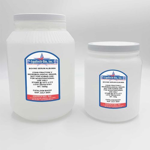 Reactivo albúmina de suero bovino - BAC61 series - Equitech-Bio, Inc. - para microbiología / de tejidos / en polvo